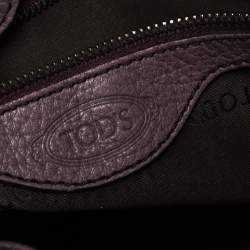 Pre Owned Tod's Purple Leather Ivy Sacca Media Hobo