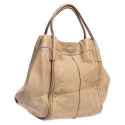 Pre Owned Tod's Beige Leather Shade Tote
