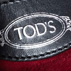 Tod's Black Leather Tassel Detail Tote