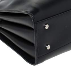 Tod's Black Leather Tassel Detail Tote