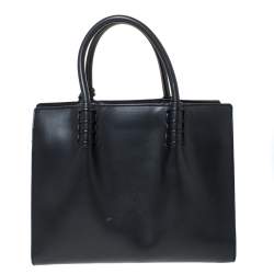 Tod's Black Leather Tassel Detail Tote