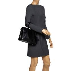 Tod's Black Leather Tassel Detail Tote