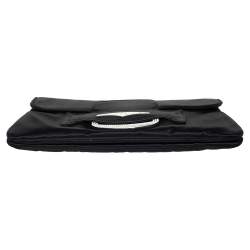Pre Owned Tod's Black Satin Crystal Embellished Flap Chain Clutch
