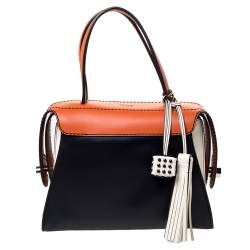Pre Owned Tod's Tri Color Leather Twist Satchel