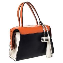 Pre Owned Tod's Tri Color Leather Twist Satchel