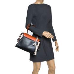 Pre Owned Tod's Tri Color Leather Twist Satchel