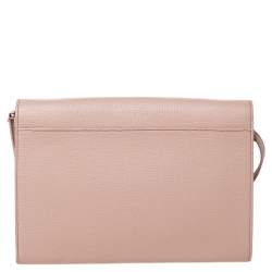 Pre Owned Tod's Beige Leather D-Cube Crossbody Bag