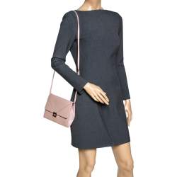 Pre Owned Tod's Beige Leather D-Cube Crossbody Bag