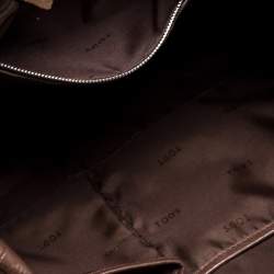 مملوكة مسبقًا Tod's Brown Leather Media Shopper Tote