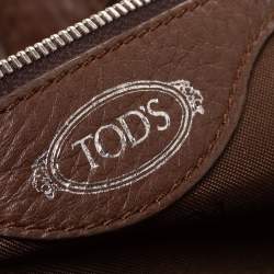 مملوكة مسبقًا Tod's Brown Leather Media Shopper Tote