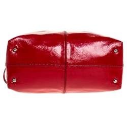 Tod's Red Patent Leather Drawstring Tote