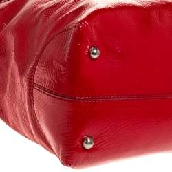 Tod's Red Patent Leather Drawstring Tote