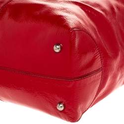 Tod's Red Patent Leather Drawstring Tote