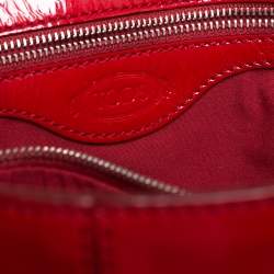 Tod's Red Patent Leather Drawstring Tote