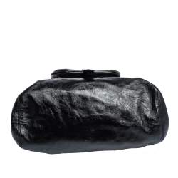 Tod's Black Glazed Leather Buckle Pocket Shoulder Bag