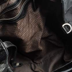 Tod's Black Glazed Leather Buckle Pocket Shoulder Bag