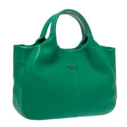 مملوكة مسبقًا Tod's Green Leather Beveled Tote