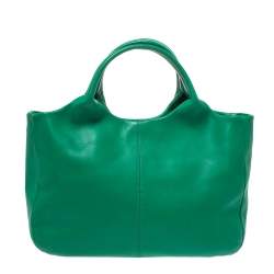 مملوكة مسبقًا Tod's Green Leather Beveled Tote