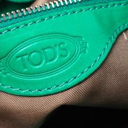 مملوكة مسبقًا Tod's Green Leather Beveled Tote