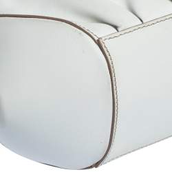 Tod's White Leather Front Pocket Satchel