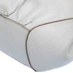 Tod's White Leather Front Pocket Satchel