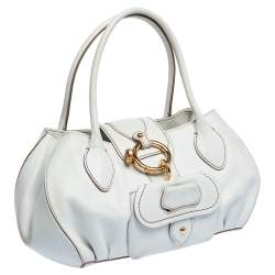 Tod's White Leather Front Pocket Satchel