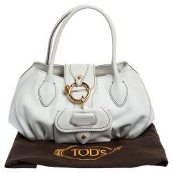 Tod's White Leather Front Pocket Satchel