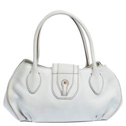 Tod's White Leather Front Pocket Satchel