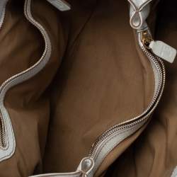 Tod's White Leather Front Pocket Satchel