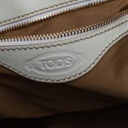 Tod's White Leather Front Pocket Satchel
