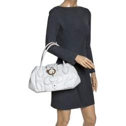 Tod's White Leather Front Pocket Satchel