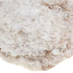 Tod's White Fur and Leather Double T Flap Tote