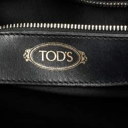 Pre Owned Tod's Black Patent Leather Medium Cape Shopper Tote