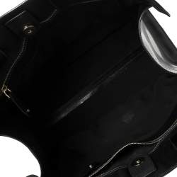 Pre Owned Tod's Black Patent Leather Medium Cape Shopper Tote