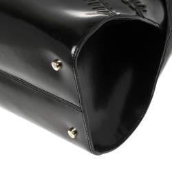 Pre Owned Tod's Black Patent Leather Medium Cape Shopper Tote