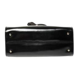 Pre Owned Tod's Black Patent Leather Medium Cape Shopper Tote