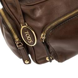 Pre Owned Tod's Brown Leather Multi Pocket Bag