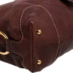 Pre Owned حقيبة تودز ساتشيل إبزيم جلد بني 