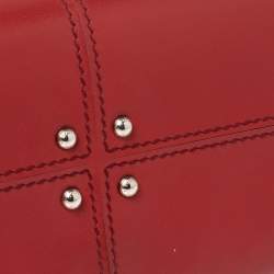Pre Owned Tod's Red Leather Flap Continental Wallet