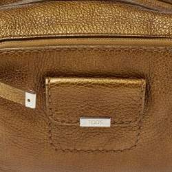 Pre Owned حقيبة هوبو تودز جيب أمامي جلد مُحبب أخضر موس ميتاليك