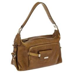 Pre Owned حقيبة هوبو تودز جيب أمامي جلد مُحبب أخضر موس ميتاليك