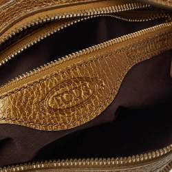 Pre Owned حقيبة هوبو تودز جيب أمامي جلد مُحبب أخضر موس ميتاليك