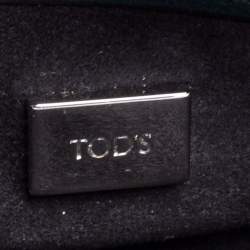 Tod's Dark Green Python Double T Flap Clutch 
