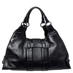 Tod's Black Leather Studded Lock Flap Shoulder Bag  