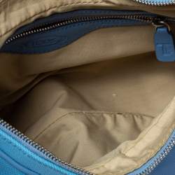 مملوكة مسبقًا Tod's Light Blue Canvas/Leather and Suede Hobo