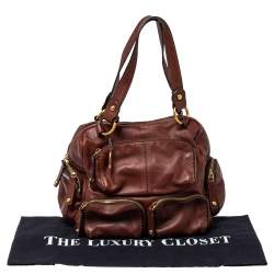 مملوكة مسبقًا حقيبة تودز جيوب متعددة جلد بني 