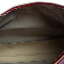 مملوكة مسبقًا Tod's Red/Beige Stripe Leather Colorblock Zip Hobo