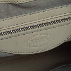 مملوكة مسبقًا Tod's Red/Beige Stripe Leather Colorblock Zip Hobo