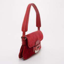 Tod's Red Suede Shoulder Bag