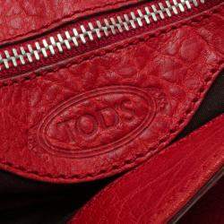 Tod's Red Suede Shoulder Bag